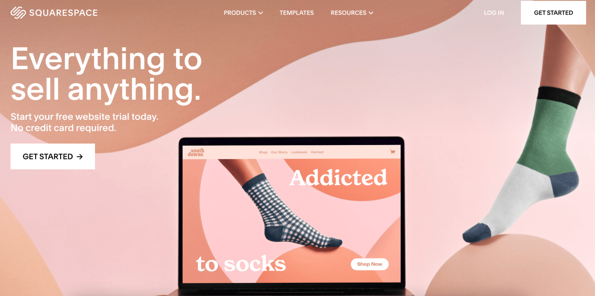 screenshot of Squarespace homepage