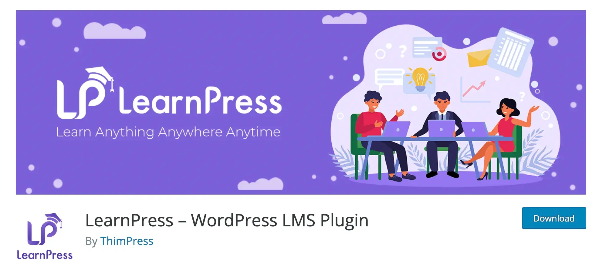 A screenshot of LearnPress' plugin on WordPress by ThimPress