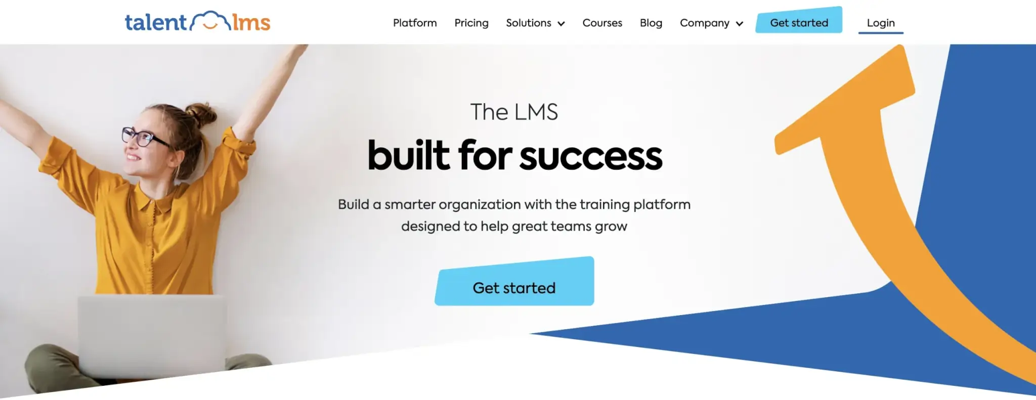A screenshot of TalentLMS' home page.