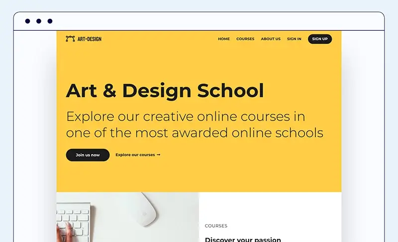 Bold colors web design trend 2022