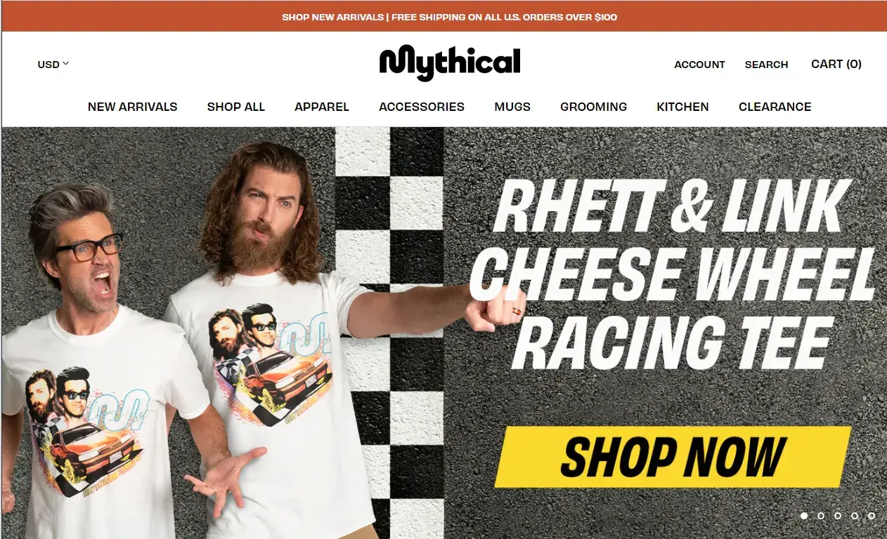 Rhett & Link's website for the Good Mythical morning. Example of YouTube creators.