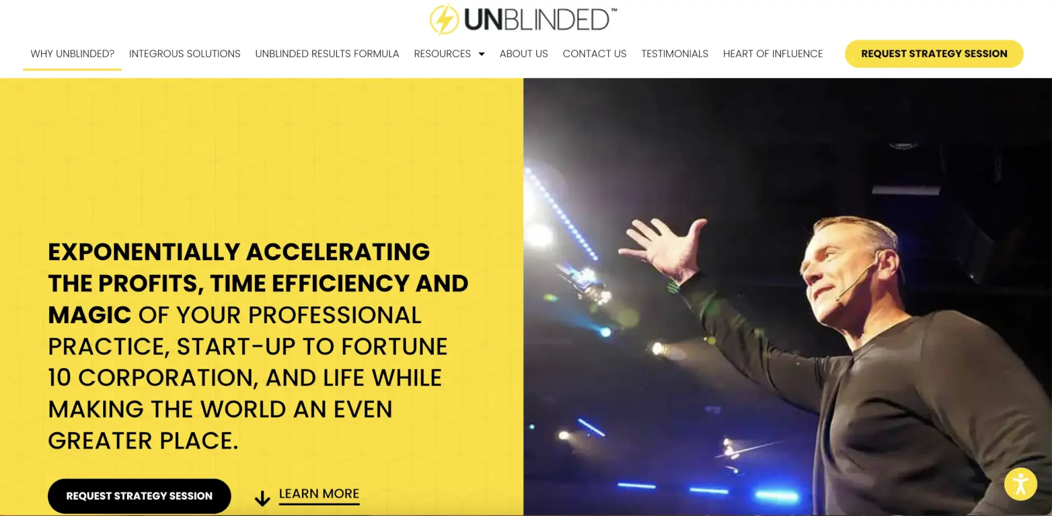 a screenshot of the UnBlinded Mastery landing page showing Sean Callagy