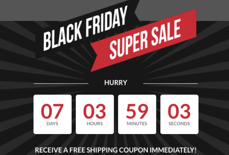 Black Friday timer example by Optinmonster