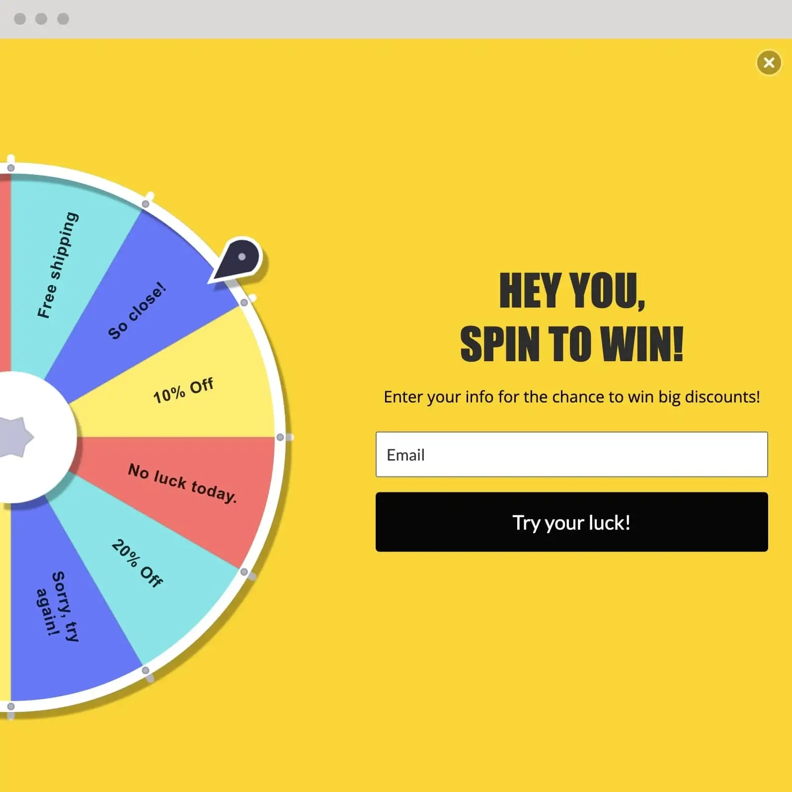 Spin-to-win example by Privy.com