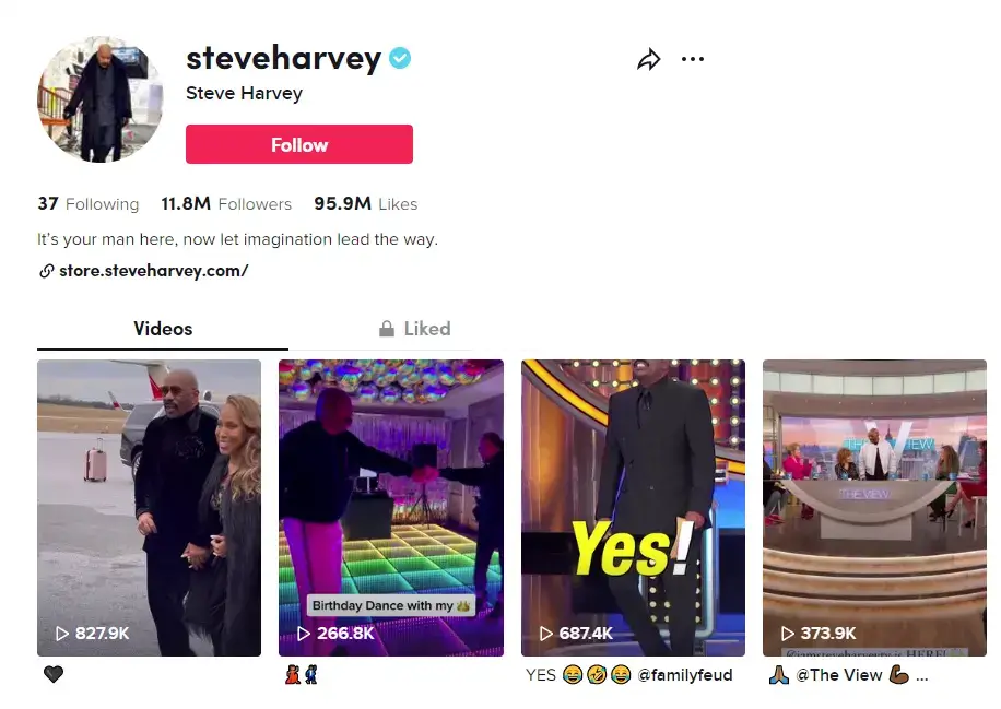 Steve Harvey TikTok account