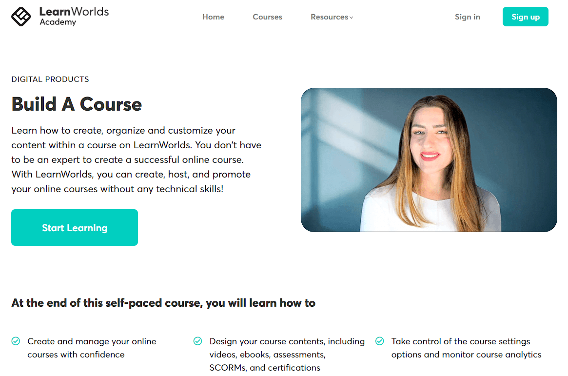 An example of a free course as a lead capture by LearnWorlds' academy.