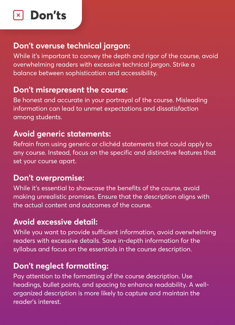 Image of Don’ts