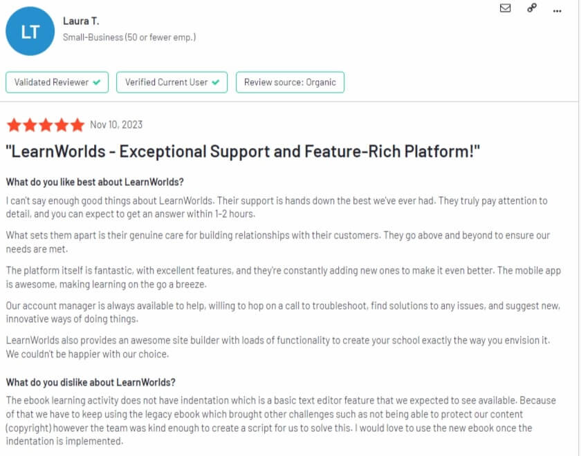 LearnWorlds-G2-review
