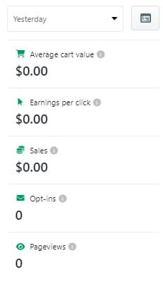 An image showing a list of ClickFunnels' analytics options from inside the platform.