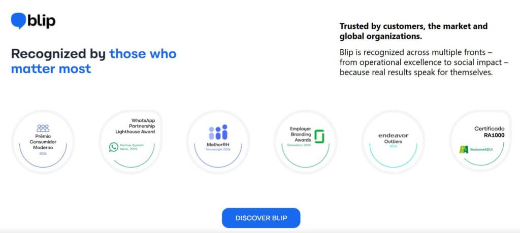 A screenshot showing a section of Blip academy website.