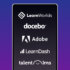 An image showing the logos of the top options for no code lms mobile app builders.