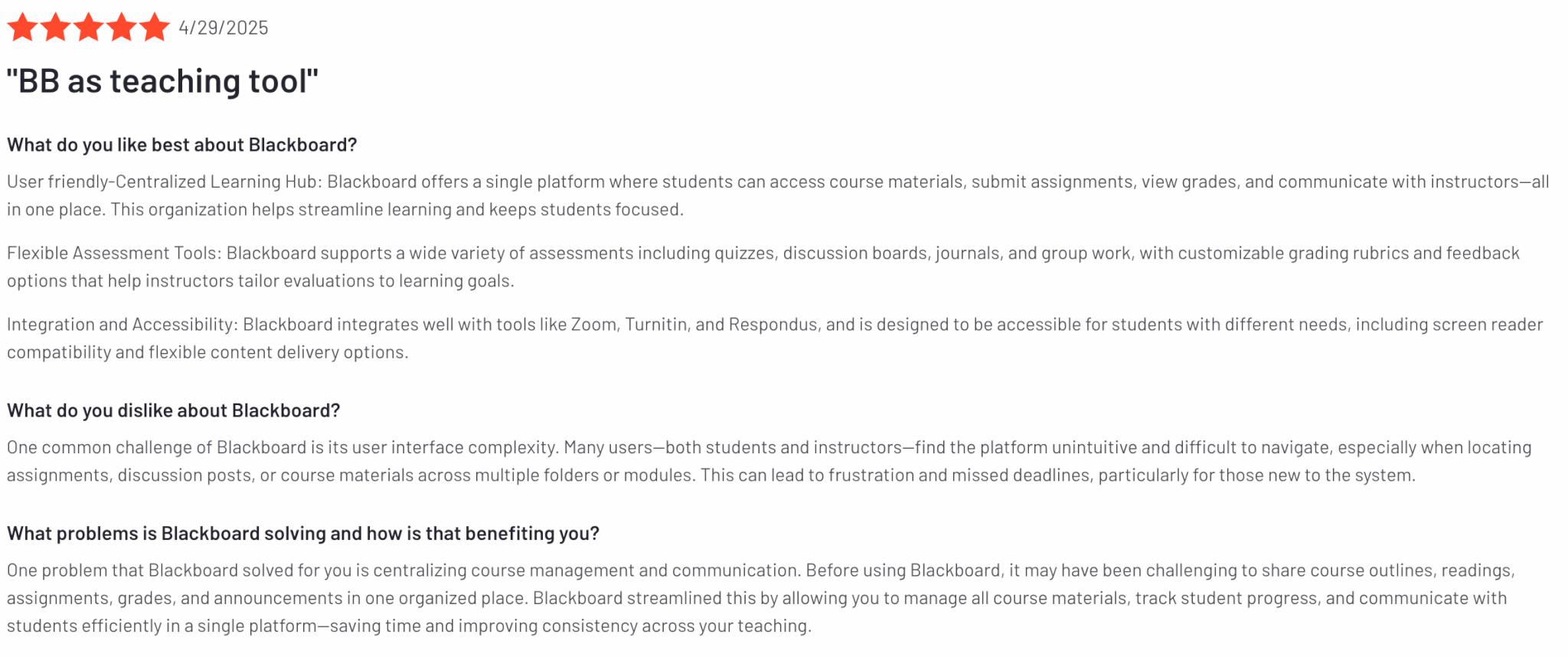 Blackboard review