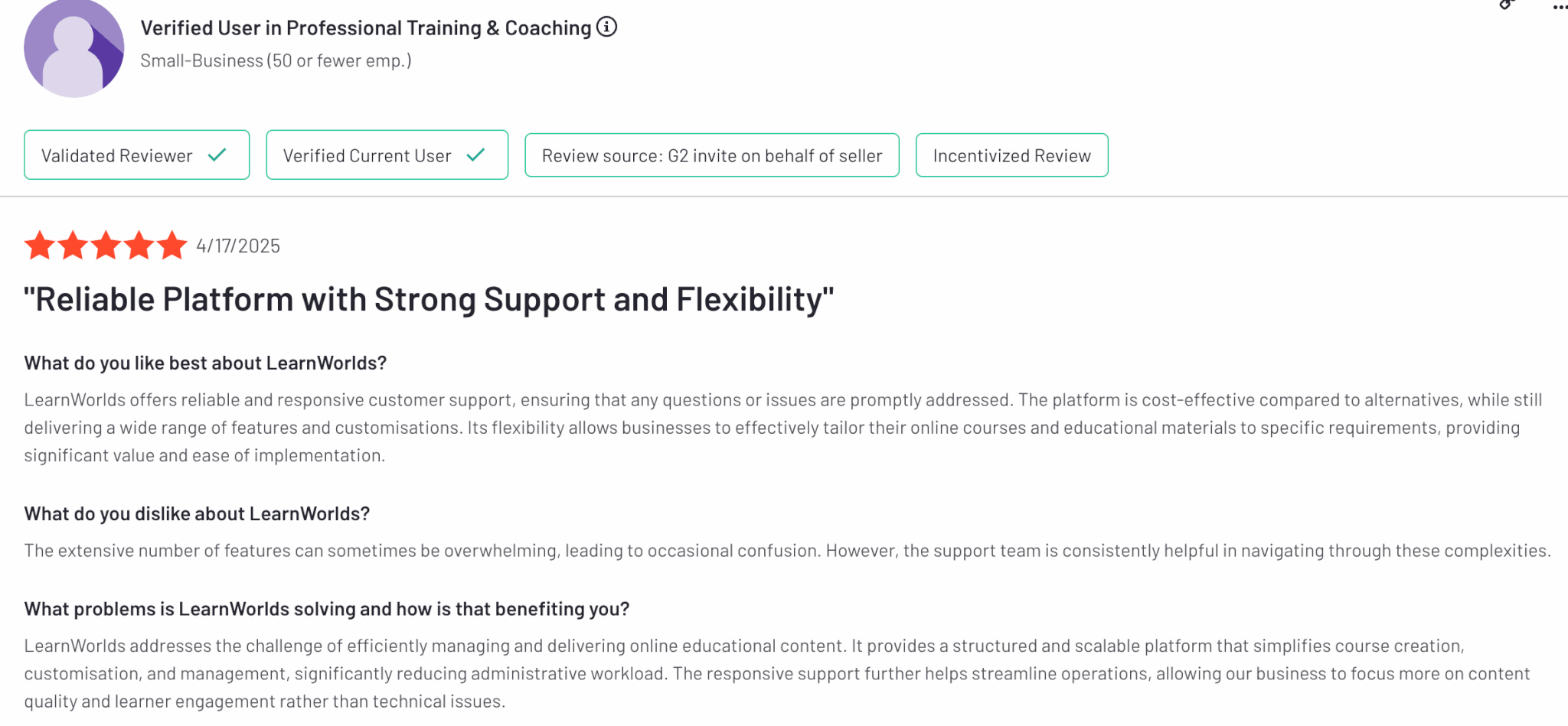 LW reviews