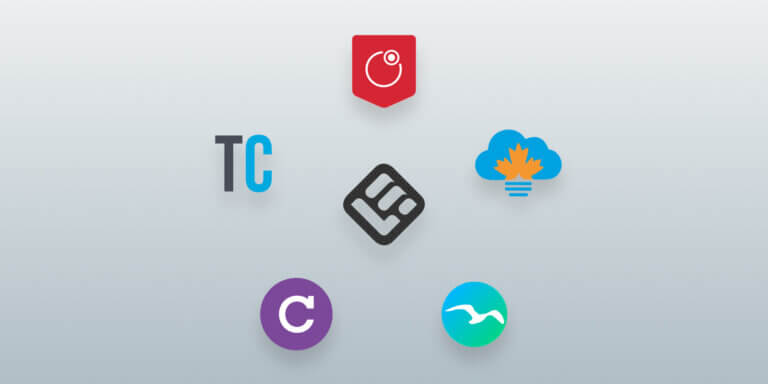 A screenshot of the logos of the 6 best lms for associations.