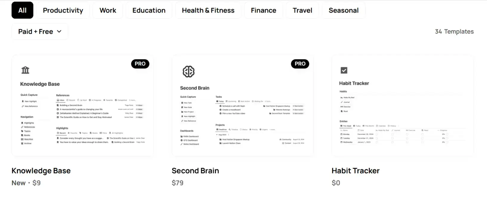 Easlo template library including paid and free digital product downloadables