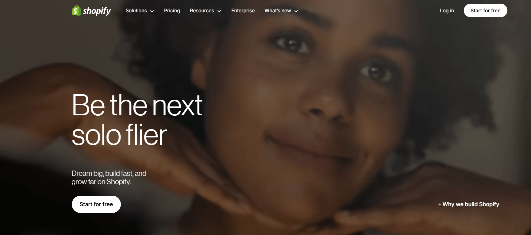 A screenshot showing part of Shopify's website.