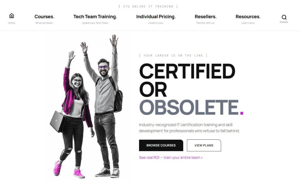 A screenshot showing part of ITU Online website.