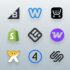An image with a grey background showing the logos of the top ecommerce platforms for small businesses.