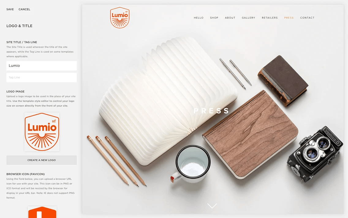 A screenshot showing Squarespace's dashboard.