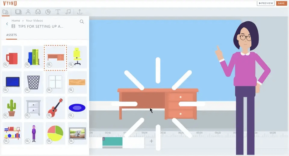 Vyond video editor for creating animations