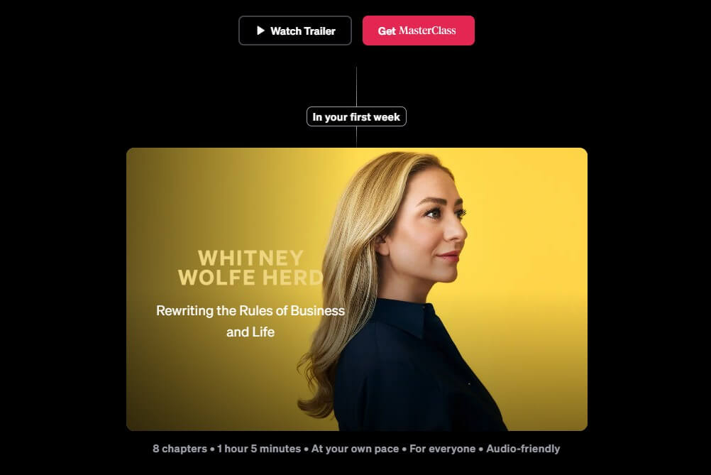 Masterclass example for online course landing pages.
