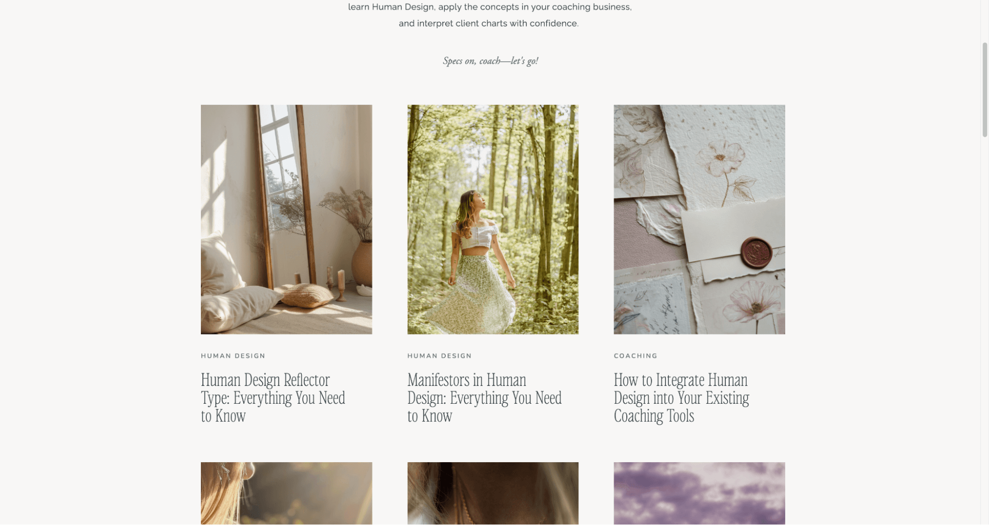 Blog posts on the Soul and Sage blog