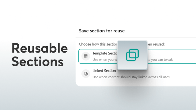 Reusable sections in LearnWorlds graphic.