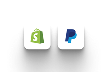 Shopify and PayPal payment options.