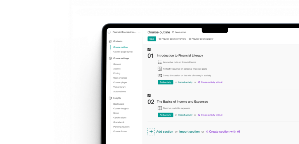 LearnBook AI code editor interface with lesson content