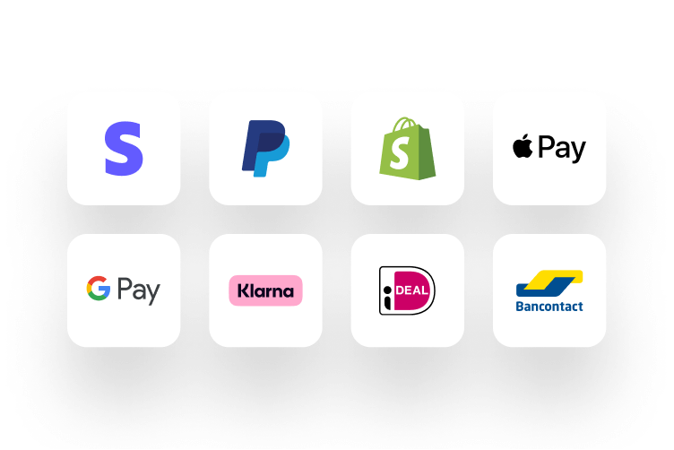 Grid of payment provider logos/icons.