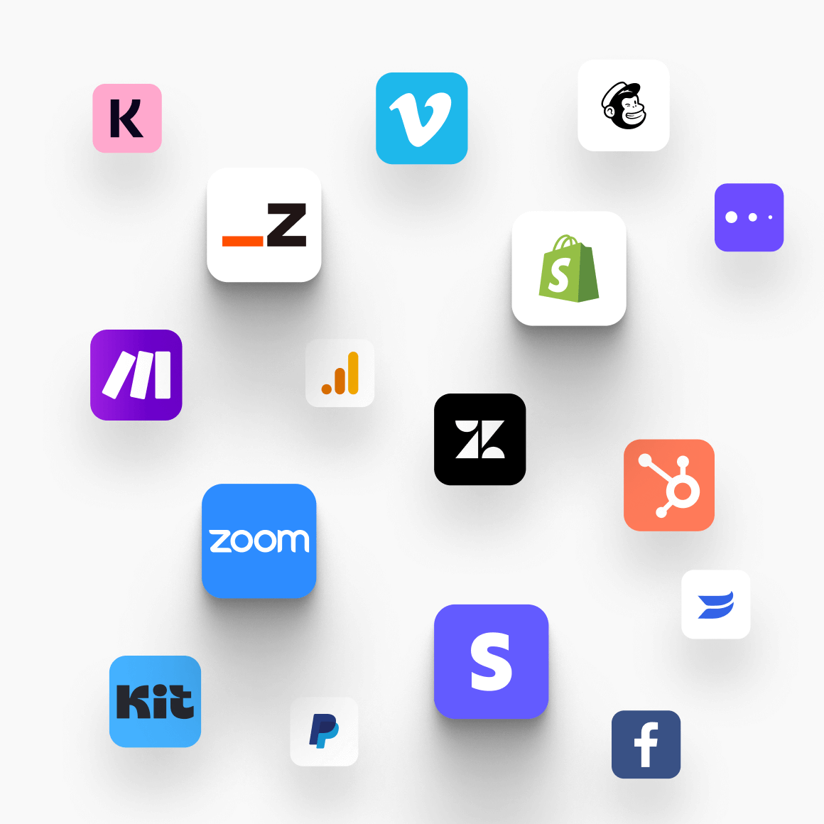 A collection of tool logos available through LearnWorlds integrations capabilities.