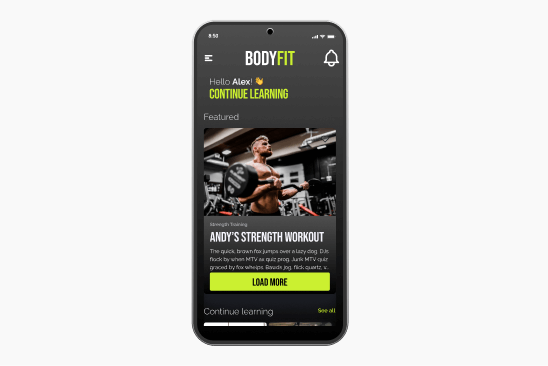 An image showing a mobile screen featuring a course description example.