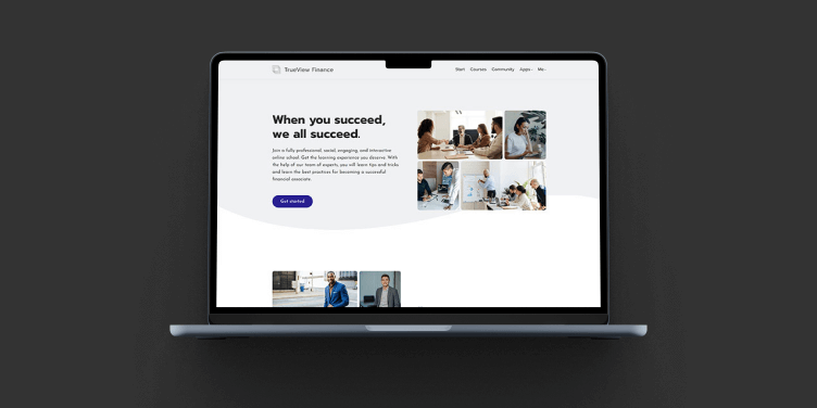 An image showing a laptop and an academy example on screen.