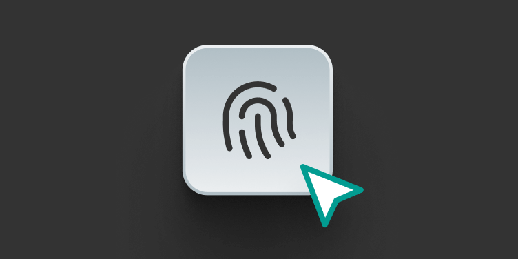 An image showing a fingerprint on an icon and a cursor pointing at it.