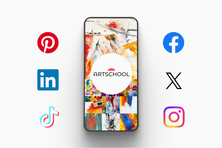 Branded social login buttons and email notification showing custom sender identity