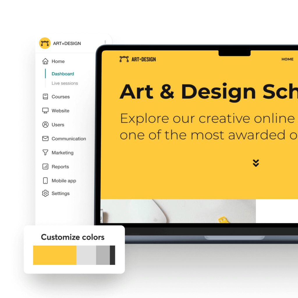 Branded login screen and email notification with no visible vendor branding