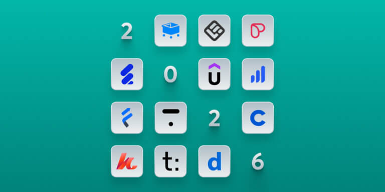 A collection of online learning platforms' logos and 2026 in the middle in blocks on a green-blue coloured background.