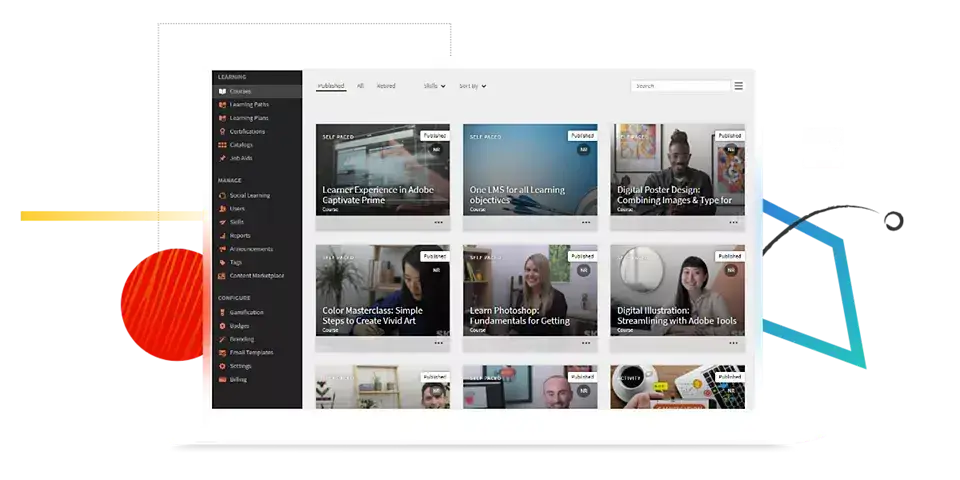 A screenshot showing the Adobe Learning Manager platform.