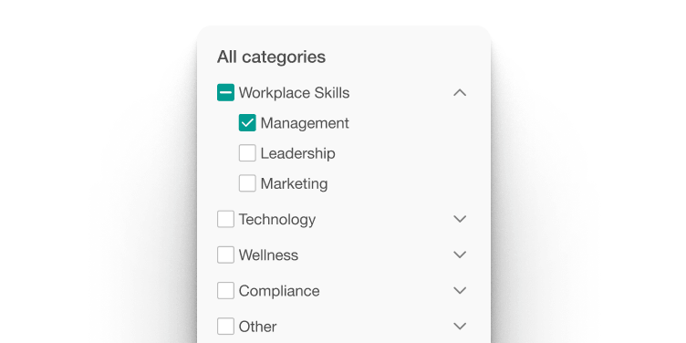 Course management interface for organizing and updating content