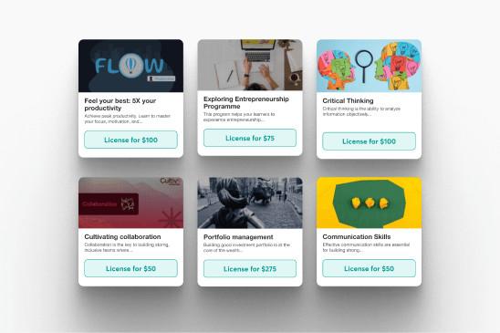Selecting a Course Hub course and setup options