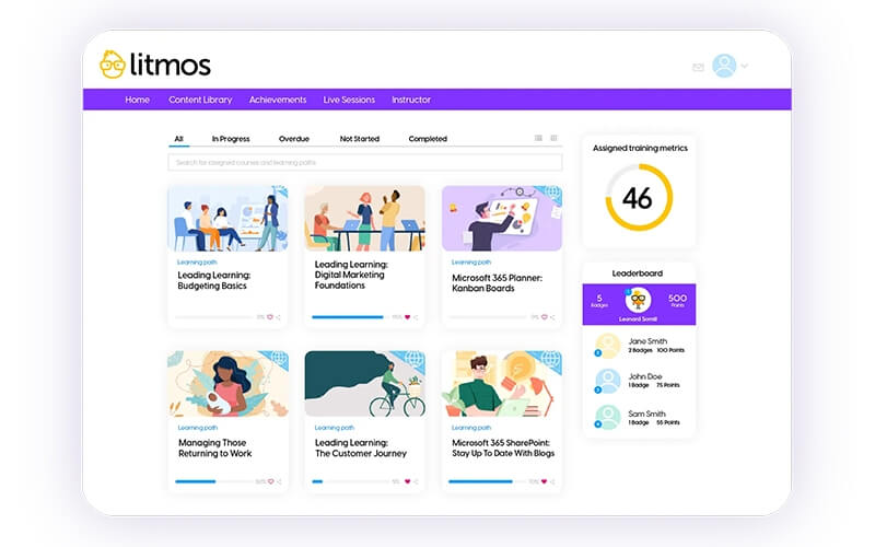 A screenshot showing the Litmos platform.