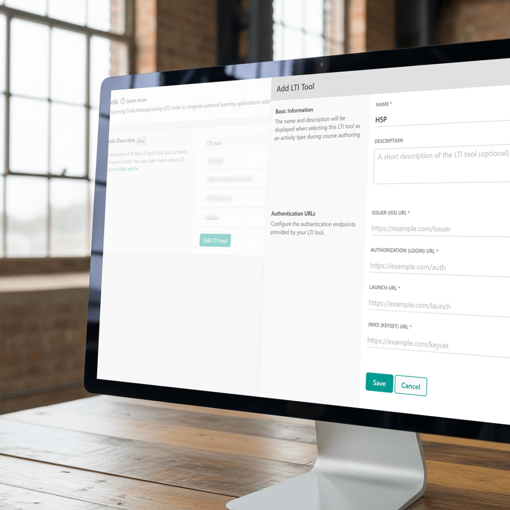 LearnWorlds LTI integration dashboard with connected learning tools