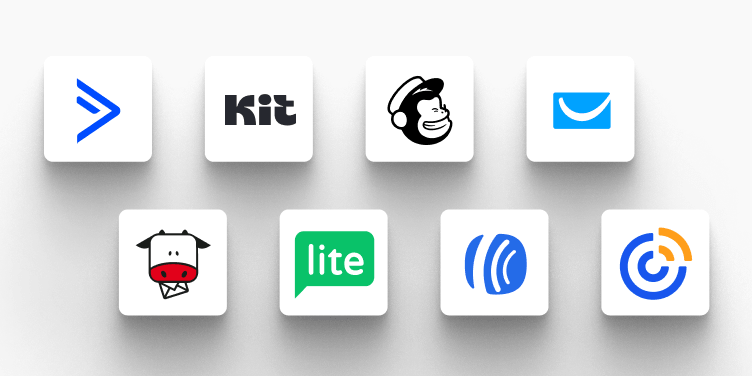 Grid of integration app icons/logos.