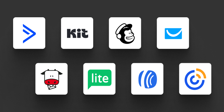 Grid of integration app icons/logos.