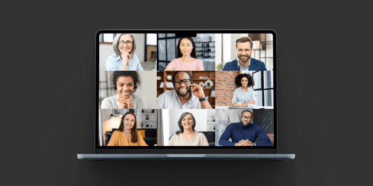 Live virtual classroom session with multiple participants on video.