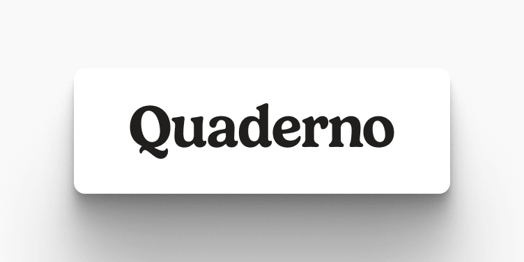 Quaderno logo card representing third-party invoicing and tax automation software.