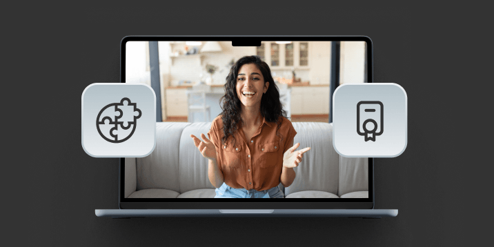 Presenter speaking during a virtual live training session displayed on a laptop screen.
