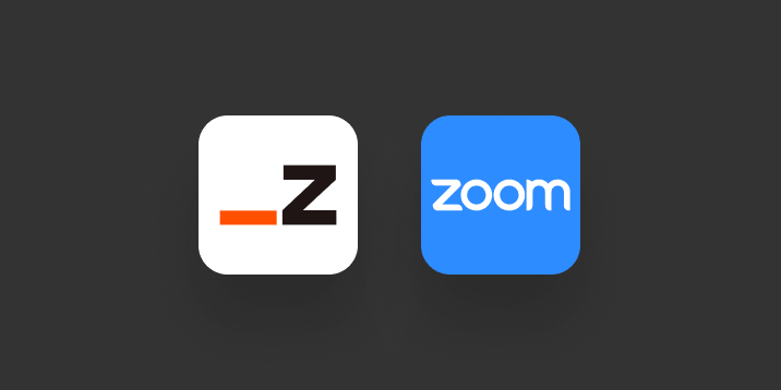 Zoom and Zapier integration logos displayed side by side representing connected learning tools.