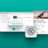 An image showing the 'Create order pump' tab inside the LearnWorlds dashboard, along with the 'add product' button, a percentage icon, and a course preview card on top of a cyan-colored background.