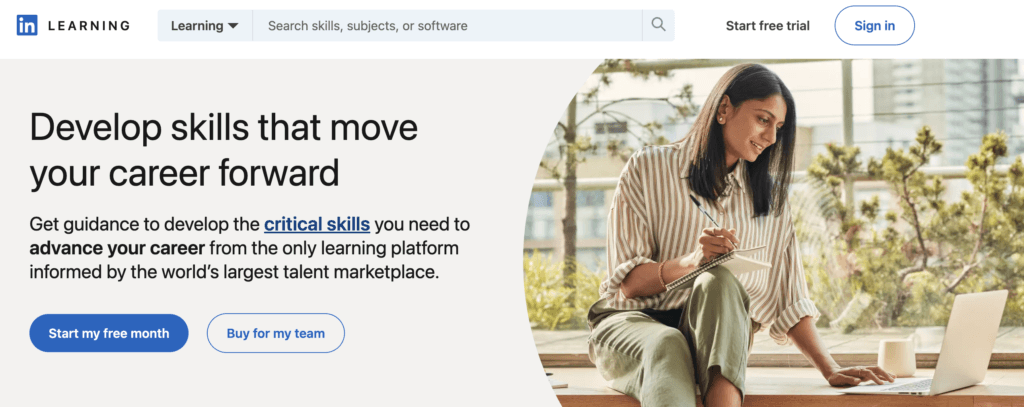 Claude responded: LinkedIn Learning homepage promoting skill development courses and certifications across business, technology, and creative fieldsLinkedIn Learning homepage promoting skill development courses and certifications across business, technology, and creative fields